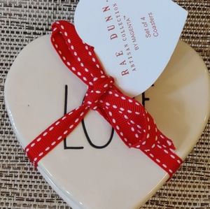 Rae Dunn Heart LOVE Coasters (Set of 4)